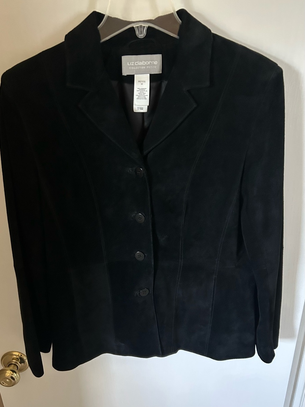 Vintage Liz Claiborne Collection Black Suede Jacket Size Medium